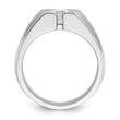14k White Gold 1 carat Lab Grown Diamond VS/SI+ G+ Complete Polished and Satin Men's Ring, Size 10 - Birthstone Company