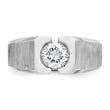14k White Gold 1 carat Lab Grown Diamond VS/SI+ G+ Complete Polished and Satin Men's Ring, Size 10 - Birthstone Company