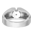 14k White Gold 1 carat Lab Grown Diamond VS/SI+ G+ Complete Polished and Satin Men's Ring, Size 10 - Birthstone Company