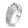 14k White Gold 1 carat Lab Grown Diamond VS/SI+ G+ Complete Polished and Satin Men's Ring, Size 10 - Birthstone Company