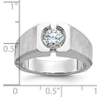 14k White Gold 1 carat Lab Grown Diamond VS/SI+ G+ Complete Polished and Satin Men's Ring, Size 10 - Birthstone Company