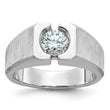 14k WG Men's Polished/Satin Complete Lab Grown VS/SI FGH Dia Ring - Sophia Jewelers