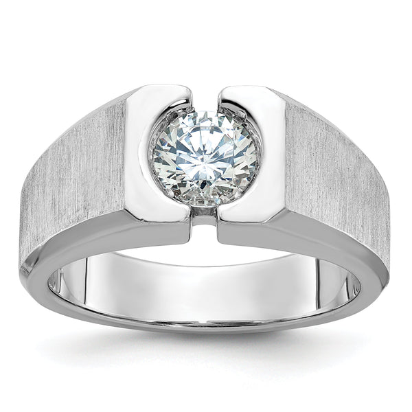 14k WG Men's Polished/Satin Complete Lab Grown VS/SI FGH Dia Ring - Sophia Jewelers