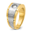 IBGoodman 10k Two-tone Men's Polished Satin and Grooved 1/2 Carat A Quality Diamond Ring