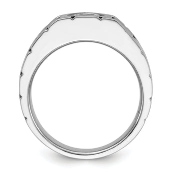 14k White Gold Men's Polished and Satin Ring Mounting - Sophia Jewelers