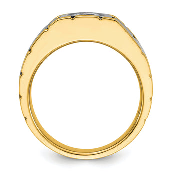 14k Two-tone Men's Polished and Satin Ring Mounting - Sophia Jewelers