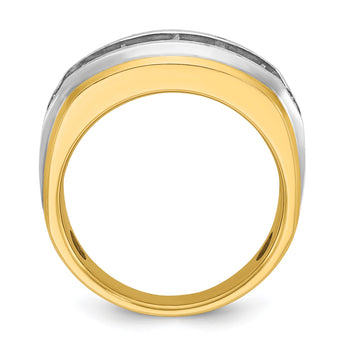 14k Men's Satin Finish Lab Grown VS/SI FGH Dia with White Rhodium, Size 10 - Birthstone Company