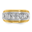 14k Men's Satin Finish Lab Grown VS/SI FGH Dia with White Rhodium, Size 10 - Birthstone Company