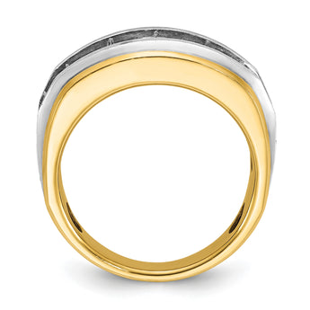 14k Men's Satin Finish Lab Grown VS/SI FGH Dia with White Rhodium, Size 10 - Birthstone Company