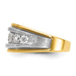 14k Men's Satin Finish Lab Grown VS/SI FGH Dia with White Rhodium, Size 10 - Birthstone Company