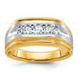 14k Two-tone Men's Polished and Satin Lab Grown VS/SI FGH Dia Com - Sophia Jewelers