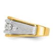 IBGoodman 10k Two-tone Men's Polished Satin and Grooved 5-Stone 1 Carat A Quality Diamond Ring