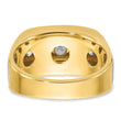 IBGoodman 10k Two-tone Men's Polished Satin and Grooved 5-Stone 1 Carat A Quality Diamond Ring
