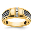 10k IBGoodman Men's WithBlack Rhodium Diamond Complete Ring