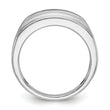 IBGoodman 10k White Gold with Black Rhodium Men's Polished Satin and Grooved 5-Stone 1/2 Carat A Quality Diamond Ring