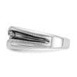 14k White Gold with Black Rhodium Men's Polished Satin and Grooved 3-Stone 1/2 Carat Lab Grown Diamond Ring - Sophia Jewelers