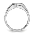 14k White Gold with Black Rhodium Men's Polished Satin and Grooved Solitaire 1/5 Carat Lab Grown Diamond Ring - Sophia Jewelers