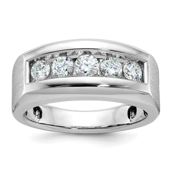 14k White Gold Men's Polished/Satin Lab Grown VS/SI FGH Dia Ring - Sophia Jewelers