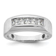 14k White Gold Men's Polished/Satin Lab Grown VS/SI FGH Dia Compl - Sophia Jewelers