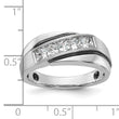 14k White Gold with Black Rhodium 1 carat Lab Grown Diamond VS/SI+ G+ Complete Polished Satin and Grooved Men's Ring, Size 10 - Birthstone Company