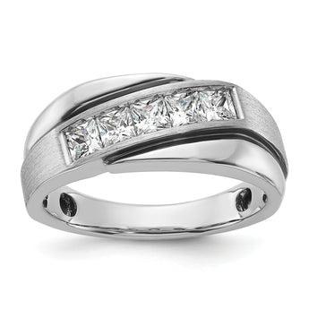 14k WG w/ Black RHBGoodman Men's Polish/Brushed Complete Lab Grown VS/SI FG - Sophia Jewelers