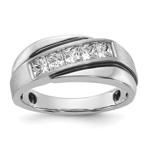14k WG w/ Black RHBGoodman Men's Polish/Brushed Complete Lab Grown VS/SI FG - Sophia Jewelers