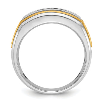 IBGoodman 10k Two-tone Men's Polished 5-Stone 1/2 Carat A Quality Diamond Ring