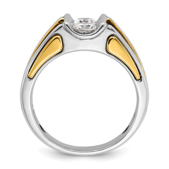 14k Two-tone Men's Complete Lab Grown VS/SI FGH Dia Ring - Sophia Jewelers