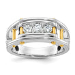 14k Two-tone Men's Lab Grown VS/SI FGH Dia Complete Ring - Sophia Jewelers