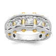 14k Two-tone Men's Polished and Cut-Out 5-Stone 1 Carat Lab Grown Diamond Ring - Sophia Jewelers