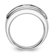 True Origin 14k White Gold Men's Polished Brushed and Grooved 5-Stone 3 1/2 Carat Lab Grown Diamond Ring - Sophia Jewelers