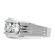 True Origin 14k White Gold Men's Polished Brushed and Grooved 5-Stone 3 1/2 Carat Lab Grown Diamond Ring - Sophia Jewelers