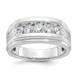 14k White Gold Men's Lab Grown VS/SI FGH Dia Complete Ring - Sophia Jewelers
