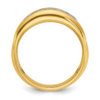 IBGoodman 10k Two-tone Men's Polished and Grooved Bezel Set 7-Stone 1/2 Carat A Quality Diamond Ring
