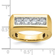 14k Men's Polished and Satin 4-Stone 1 Carat AA Quality Diamond Ring, Size 10 - Birthstone Company