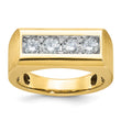 14k Men's Polished and Satin 4-Stone 1 Carat AA Quality Diamond Ring, Size 10 - Birthstone Company