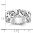 10k White Gold IBGoodman Men's Cuban Link Design Diamond Complete Ring