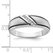 IBGoodman 10k White Gold with Black Rhodium Men's Polished and Satin 1/15 Carat A Quality Diamond Ring