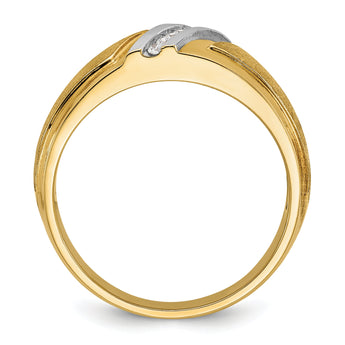 14k Men's Polished and Satin Ring Mounting - Sophia Jewelers