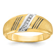14k Men's Polished Grooved and Satin Ring Mounting - Sophia Jewelers