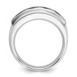 14k White Gold Men's Polished Satin and Grooved 5-Stone 2 Carat Lab Grown Diamond Ring - Sophia Jewelers