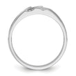 IBGoodman 10k White Gold Men's Polished Satin and Grooved 5-Stone 1/20 Carat A Quality Diamond Ring