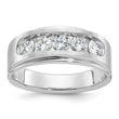 10k with White Rhodium 1 carat Lab Grown Diamond VS/SI+ G+ Five Stone Complete Polished and Brushed, Size 10 - Birthstone Company