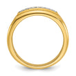 10k IBGoodman Men's Polished 2-Row 1/3 Carat A Quality Diamond Ring