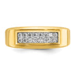 10k IBGoodman Men's Polished 2-Row 1/3 Carat A Quality Diamond Ring
