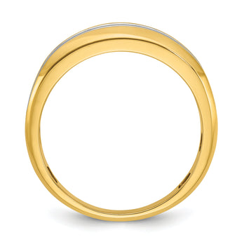 IBGoodman 10k with White Rhodium Men's Polished Two-Row 3/4 Carat A Quality Diamond Ring
