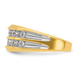 IBGoodman 10k with White Rhodium Men's Polished Two-Row 3/4 Carat A Quality Diamond Ring