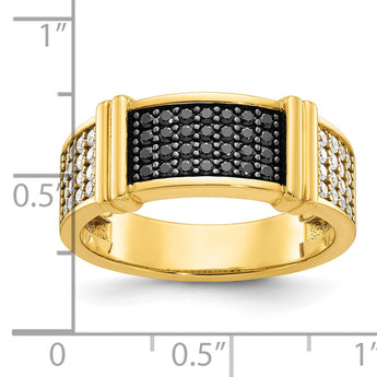 10ky IBGoodman Men's Black and White Diamonds With Black RH Complete Ring