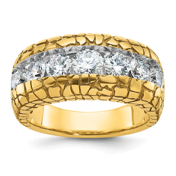 14k Men's Lab Grown VS/SI FGH Dia Nugget Complete Ring, Size 10 - Birthstone Company