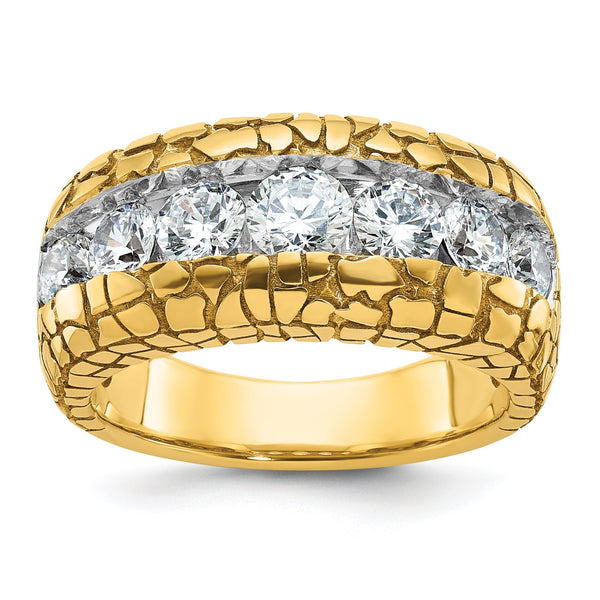 14k Men's Lab Grown VS/SI FGH Dia Nugget Complete Ring, Size 10 - Birthstone Company